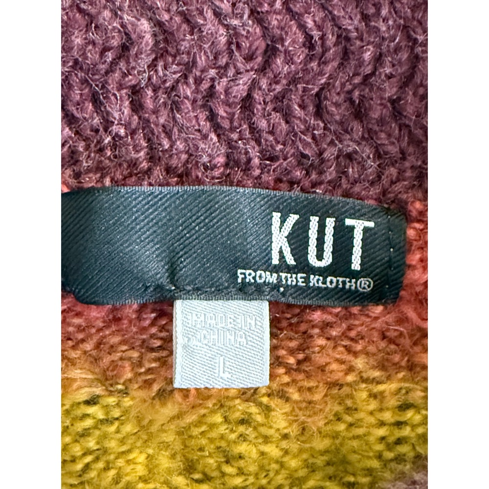 KUT from the Kloth Women Striped Ombre Mock Neck Sweater Multicolor Large - Picture 4 of 8